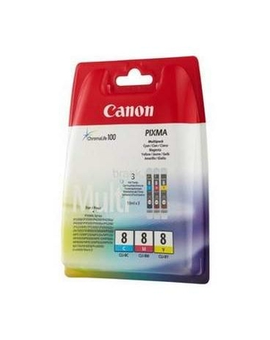 Картридж CLI-8C/M/Y (0621B029) для Canon iP3300/4200 голубой/пурпурный/желтый, 3 шт/уп