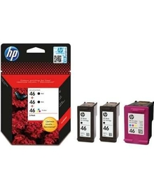 Набор картриджей HP F6T40AE № 46 (2 черных и 1 цветной) для Deskjet IA 2520hc/ 2020hc