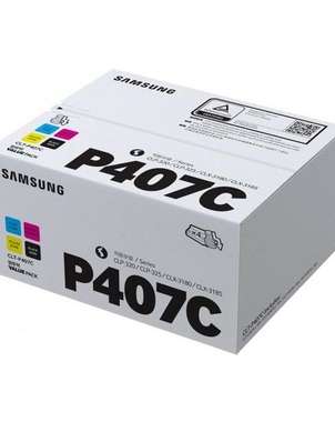 Картридж CLT-P407C для Samsung CLP-320/325/CLX-3185 черный/голубой/пурпурный/желтый, 4x упаковка
